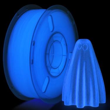 Imagem de RAMBERY Filamento de impressora 3D que brilha no escuro azul escuro filamento PLA luminoso 1,75 mm filamento de impressão 3D serve para a maioria das impressoras FDM, 1 kg (2,2 lbs)/carretel