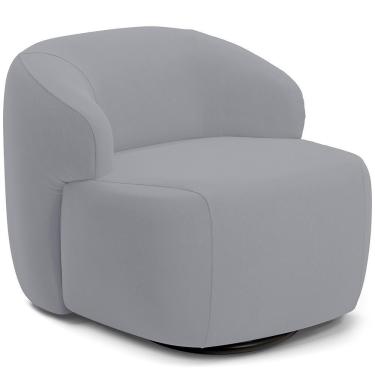 Imagem de Poltrona Decorativa Orgânica Giratória Living Barolo L06 Veludo Cinza