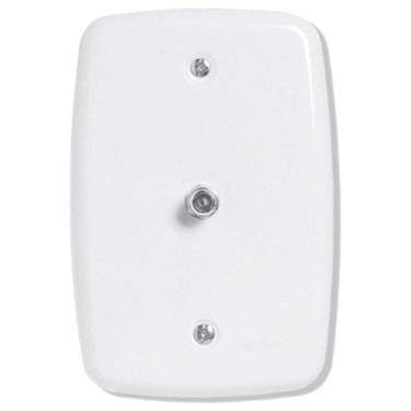 Imagem de Tomada Pluzie Ideale para Antena TV/SAT com Placa 4x2 Branca