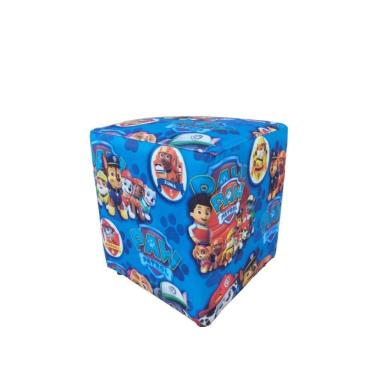 Imagem de Mini Puff Decorativo Dado Infantil Suede Patrulha Canina