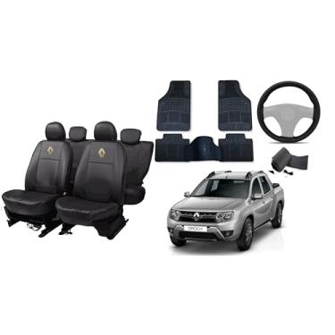 Imagem de Capa de couro + Tapete 5 peças + Capa de volante para Renault oroch 17-23