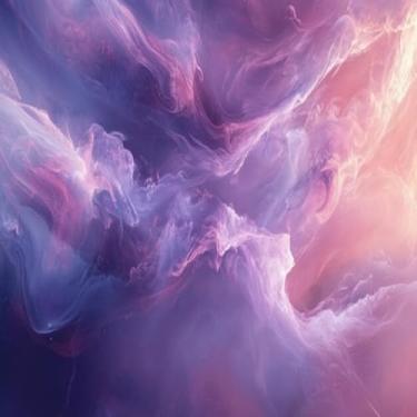 Imagem de Quadro Decorativo Abstract Cosmic Swirl Cores Vibrantes Texturas Ethereal - Arte Moderna para Decoração de Parede 40x40cm