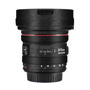 Imagem de Adesivo de lente de câmera EF 8-15 4 L para Canon EF 8-15 mm F4 L revestimento película protetora vinil decalque skin (onda preta)