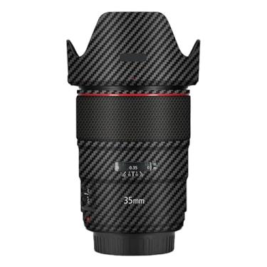 Imagem de EF 35 1,4 L II Adesivo de lente de câmera antiarranhões para Canon EF 35 mm F1.4 L II Capa protetora de película protetora (fibra de carbono preta)