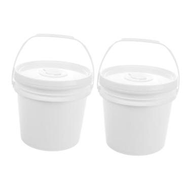Imagem de NIYANGLE 2 peças de balde de armazenamento de lenços de plástico com tampa, dispensador de toalha úmida versátil para banheiro, material mantém os lenços úmidos e frescos