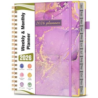 Imagem de Agenda A4 espiral 2026, janeiro de 2026 a dezembro de 2026, agenda diária de 12 meses, 21,6 x 28 cm, agenda semanal e mensal, livro de calendário de capa dura, planejador para trabalho, escola, casa