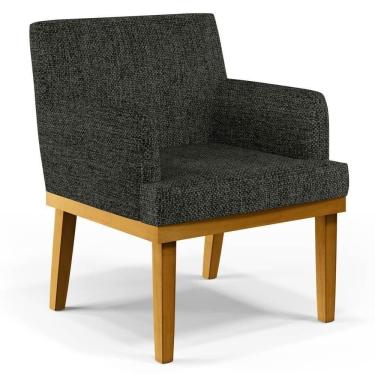 Imagem de Poltrona Decorativa Sala De Estar E Recepção Vitória W01 Linho Grafite - Mpozenato