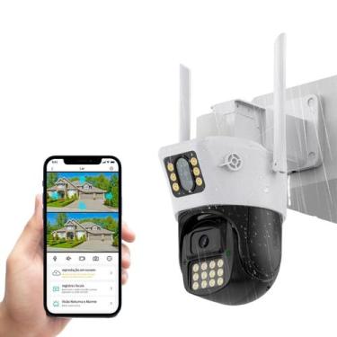 Imagem de Câmera sem Fio PTZ IP Dome: Visão Noturna em Cores, Detecção Humana AI