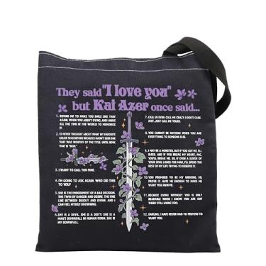 Imagem de UJIMS Sacola inspirada em citações poderosas, edição especial, para fãs de livros, presente de fantasia, adaga e bolsa de flores, Powerlessbag, 14 inches x 15 inches