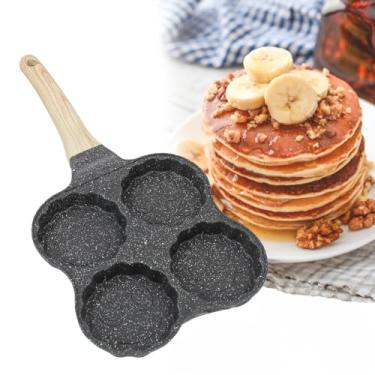 Imagem de Frigideira 4 Ovos Antiaderente Com Alça Hamburguer Panqueca Cozinha Cor:Preto(STO1784PTO)