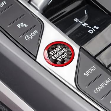 Imagem de BETTERHUMZ Adesivo decalque de botão de partida de carro para BMW G42 225i M240i G22 425i 430i G26 G20 G21 G28 G01 G45 G05 Z4 G29 2 3 4 I4 I3 Series X3 X5 Acessórios interiores de controle de fibra de