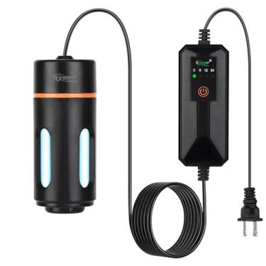Imagem de hygger Luz U-V para aquário com temporizador, proteção de 360°, luz limpa para água verde e limpeza de algas, mini lâmpada de controle de algas para tanque de água doce e salgada (3 W para 5 a 25