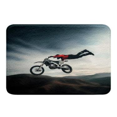 Imagem de Feelyou Tapetes de banheiro para motocross Rider antiderrapantes para banheiro, banheira, chuveiro, bicicleta suja, tapetes de banheiro para ambientes internos, esportes extremos, tapete de chão, tapete de banheiro