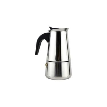 Imagem de Cafeteira Italiana em Aço Inox, 300ml, 6 Xícaras, Prateada, 18,5x9,5cm, Sistema de Extração por Pressão