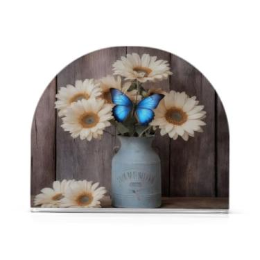 Imagem de Qilmy Porta-guardanapos de acrílico para flores e borboletas, porta-guardanapos de coquetel de plástico transparente para mesas de restaurante de cozinha, 2 peças