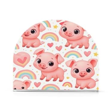 Imagem de Qilmy Lindo porta-guardanapos de acrílico rosa leitões, suporte de guardanapo de coquetel de plástico transparente para mesas de restaurante de cozinha, 1 peça