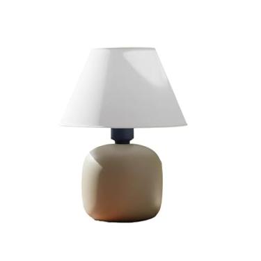 Imagem de Abajur Luminaria de Ceramica Porcelana Bivolt Com Cupula para Decoração Quarto Escritorio Sala Decoração abajur de mesa(Capuccino)