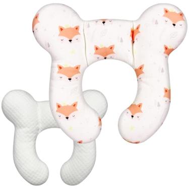 Imagem de DEEZOMO Travesseiro de pescoço de bebê – Travesseiro de cabeça de viagem atualizado para suporte de bebê, apoio de cabeça portátil para crianças e crianças para passeios de carro, aviões, viagens de