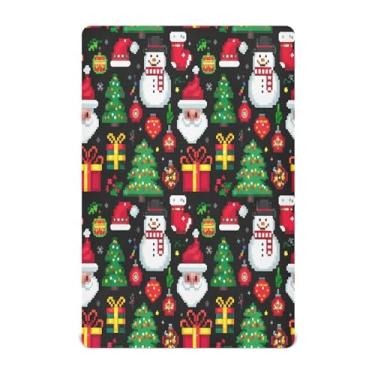 Imagem de Qilmy Lençóis de berço de bebê Christmas Elements, macio, respirável e elástico, lençol com elástico para meninos e meninas, miniberço, 99 cm x 68,5 cm, capa de colchão infantil portátil