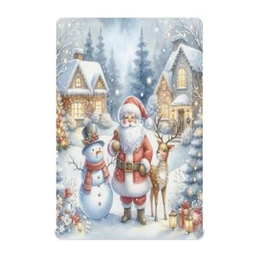 Imagem de Qilmy Lençóis de bebê com paisagem de neve de Natal, macio, respirável, de microfibra elástica, lençol com elástico para meninos e meninas, mini berço 132 x 71 cm, capa de colchão infantil portátil