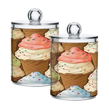 Imagem de Qilmy Qtip Suporte de boticário de plástico transparente de 397 g, recipiente de banheiro para bola de algodão, cotonete, fio dental, pacote com 2