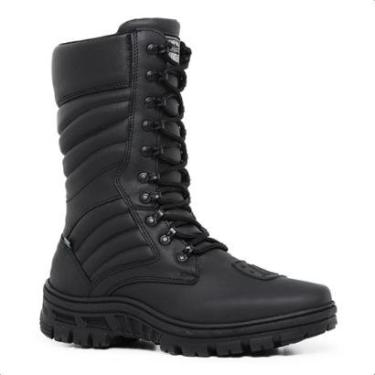 Imagem de Bota Coturno Cano Alto Masculino Tático Cadarço Segurança Motoqueiro Resistente Tratorada-Masculino