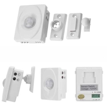 Imagem de Cryfokt Interruptor de Sensor Eficiente de Sensor de Movimento Infravermelho para Luz LED 12V, de Luz de Parede para Corredores, Banheiros, Porões, Armazéns e Garagens, Branco