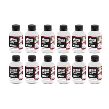 Imagem de Kit 12 Verniz Para Tinta Couro Fosco Acrilex 100ml Cada – Base Água, Acabamento Profissional, Proteção Extra para Couro Natural e Sintético