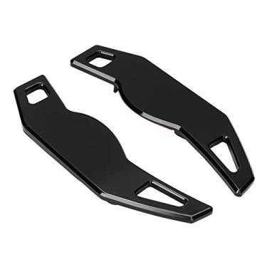 Imagem de Semme Extensões de Remos de Mudança de Volante Em Liga de Alumínio Preto 2 Peças de Atualização de Remos de Mudança de Marcha para Discovery Sport Evoque Velar XF XE XJ F-PACE F-TYPE