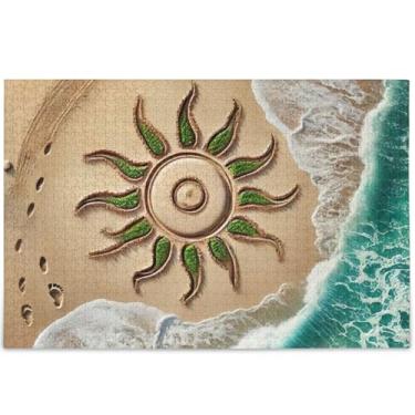 Imagem de Quebra-cabeças personalizados para verão, praia, litoral, 500 peças para adultos, divertido, exclusivo, brinquedo adulto, pintura de arte animal, 52 x 37,8 cm