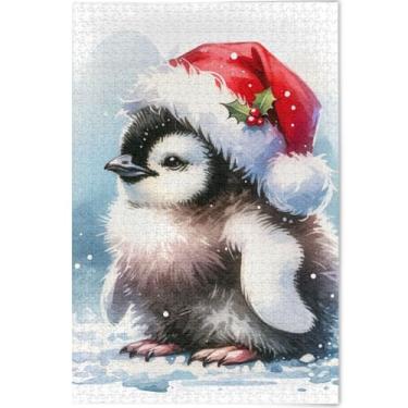 Imagem de Quebra-cabeça adulto pinguim personalizado 500 peças decoração de casa arte natureza quebra-cabeças jogo engraçado, 52 cm x 37,8 cm