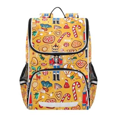 Imagem de Joisal Christmas Nutcrackers Yellow Funny Backpacks Boys Elementary Age 6-12 Back to School Bag Custom Student Kids Backpack Girls Fun Book Bags