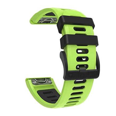 Imagem de GANYUU Pulseira de silicone de ajuste rápido 26mm para Garmin Fenix 7X 6X Pro/5X Plus/3 HR/Enduro/Descent MK1 Mk2 Mk2i Pulseira de relógio inteligente (Cor: Cor I, Tamanho: 26mm Fenix 3 3HR)
