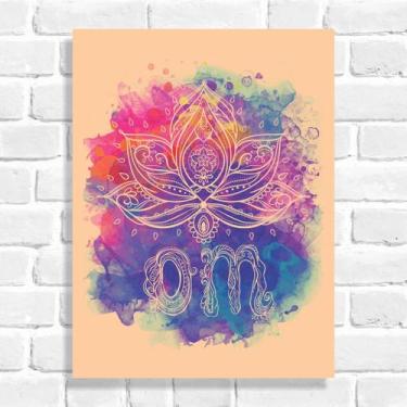 Imagem de Quadro Decorativo Flor De Lótus Ornamental - Arte Aqui, 60x40cm