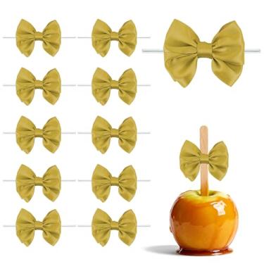 Imagem de Laços de fita de cetim dourada para embrulho de presente, 16 peças de laços torcidos pré-fabricados de 9,5 cm para sacos de petiscos, bolos, artesanato, lembrancinhas de aniversário de casamento para