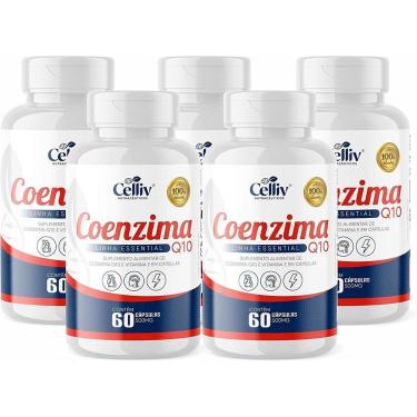 Imagem de Kit Com 5 - Coenzima Q10 100mg Por Porção 60 Cápsulas Celliv-Unissex