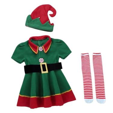Imagem de LCSVCCXA Fantasia de Elfo para O Natal, Conjunto de Roupas, Adereços para Fotos, Cosplay, Ideal para Festas E Aniversários, Mulheres 130cm