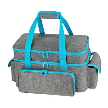 Imagem de Tachiuwa Bolsa Organizadora Grande de Dupla Camada para Guardar Materiais de Costura, Linhas E Tesouras, Ideal para Viagens.