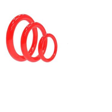 Imagem de Anéis de Restrição Penianos, Vermelho, Silicone, 3 Peças, Tamanhos Variados