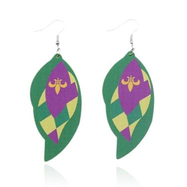 Imagem de Brincos de carnaval femininos com pingente de máscara, brincos pendentes de coroa, brincos de acrílico de carnaval, brincos de férias, brincos em forma de folha, brincos de coruja, joias de Natal e