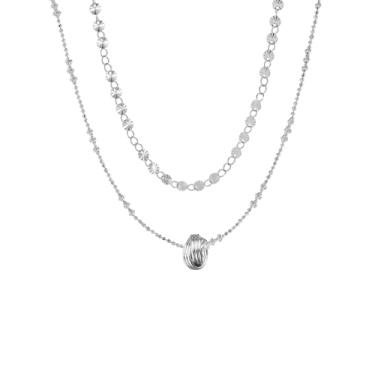 Imagem de NewZenro Colar com pingente em camadas de nó para mulheres, gargantilha de flores delicadas, corrente de contas, colares empilháveis, ajustáveis, joias modernas para sua melhor amiga, Medium, Metal