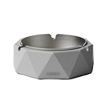 Imagem de Porta-cinzas Cinzeiro poligonal raso de cimento, aço inoxidável, à prova vento, sala estar, estudo, cinzeiro, hotel, cafeteria, cigarro, charuto(Gray)