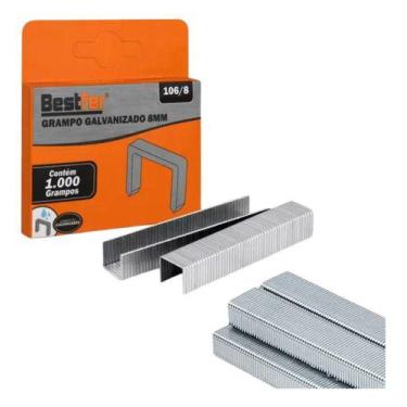 Imagem de Kit 3000 Grampos 08mm Grampeador Manual Tapeceiro Bestfer