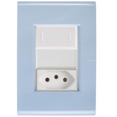 Imagem de Interruptor E Tomada 20a Liz Azul Jeans Tramontina Completo Pronto Tramontina