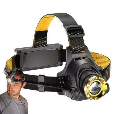 Imagem de Lanterna Frontal Recarregável,LED 3 Modos Impermeável | Lanterna de Cabeça Portátil para Corrida - Para Caminhadas Ciclismo Noturno Escalada Sobrevivência Homens Mulheres