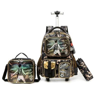 Imagem de Kit Escolar Mochila De Rodinhas Lequeen Reforçado-Unissex