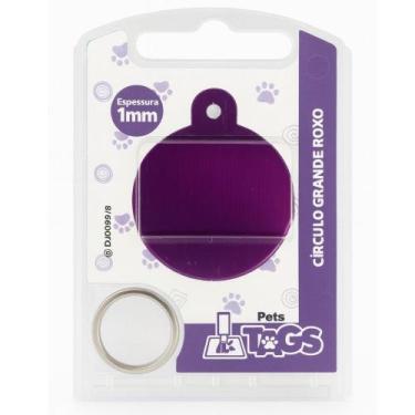Imagem de Plaquinha de Identificação Personalizada - Círculo Roxo G - PETSTAGS
