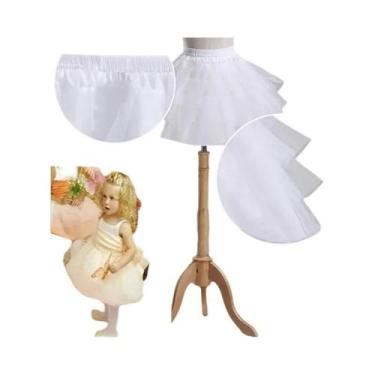 Imagem de Saia De Crinolina Branca Em a Para Meninas Com Aro, Saiote Curto Para 