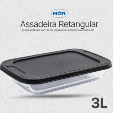 Imagem de Assadeiras Lasanheira Travessa de vidro Retangular 3 Litros Mor