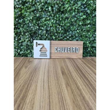 Imagem de Placa de sinalização Chuveiro em mdf - Realaser store